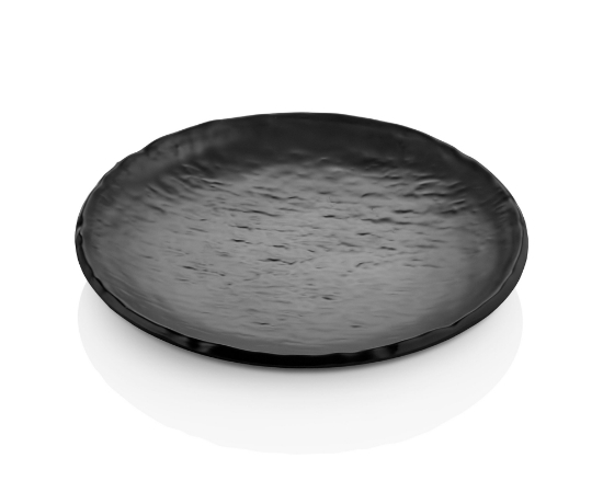 Εικόνα της ΠΙΑΤΟ ΣΤΡΟΓΓΥΛO ΜΕΛΑΜΙΝΗ 20X3,4 cm ΜΑΥΡΟ ΜΑΤ Νο. 9069